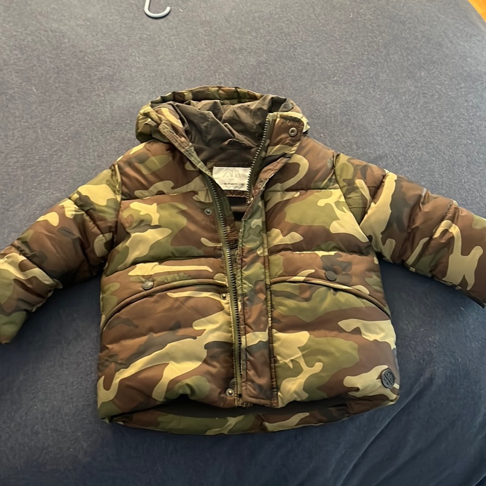 Zara camo winter puffer 18-24M